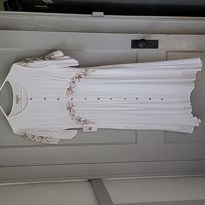 New White Midi Dress Large Modest Neesee's floral